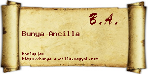 Bunya Ancilla névjegykártya